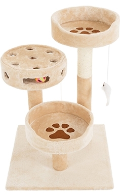 Pet Adobe 3-vrstvý 27,5palcový Cat Tree & Condo