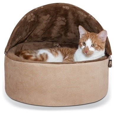Samozahřívací pelíšek pro kočky s kapucí K&H Pet Products
