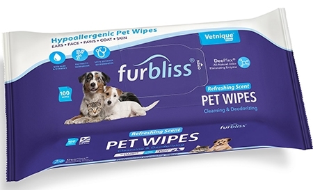 Hygienické ubrousky Furbliss pro psy a kočky, čistící a deodorační hypoalergenní husté ubrousky