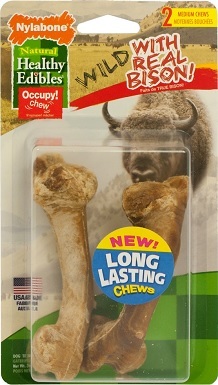 Nylabone Natural zdravé pochoutky divoké s opravdovými bizonovými pochoutkami pro psy
