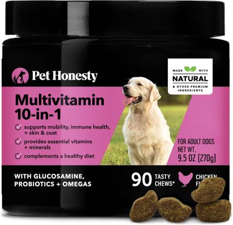 PetHonesty Multivitamin 10 v 1 měkké žvýkací žvýkačky s kuřecím masem Multivitamín pro psy
