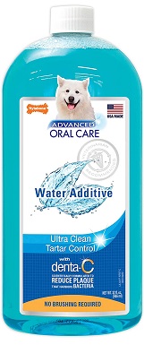 Nylabone Advanced Oral Care Tekutý odstraňovač zubního kamene Osvěžovač dechu pro psy Přísada do vody pro psy s originální příchutí