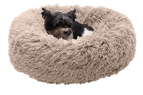 FurHaven Calming Cuddler Long Fur Donut Bolster Postel pro psy