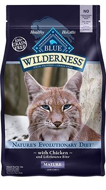 Blue Buffalo Wilderness Mature Chicken Rezept Getreidefreies Trockenfutter für Katzen