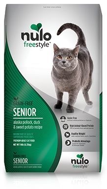 Nulo Freestyle Senior Rezept für Alaska-Seelachs, Ente und Süßkartoffel Getreidefreies Trockenfutter für Katzen