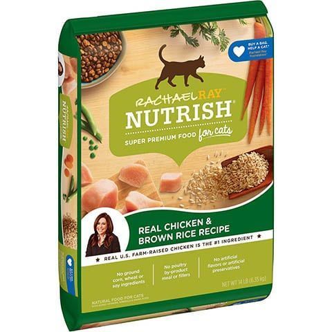 Rachael Ray Nutrish Naturlig kylling- og brunrisoppskrift Tørr kattemat