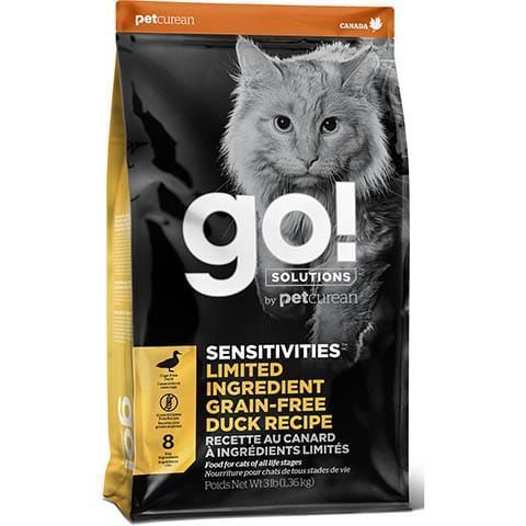Gehen! EMPFINDLICHKEITEN Getreidefreies Trockenfutter für Katzen mit begrenzten Inhaltsstoffen