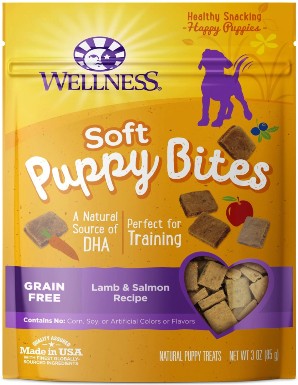 Wellness Soft Puppy Bites Jehněčí a lososový recept Bezobilné pamlsky pro psy