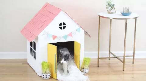 DIY Rozkošný kočičí dům