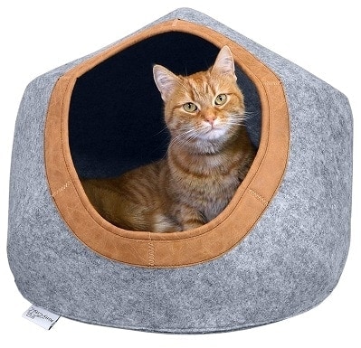 Kulatý pelíšek Kitty City Felt, teplý a útulný pelíšek pro kočky