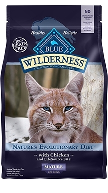 Blue Buffalo Wilderness recept na zralé kuře Recept na suché krmivo pro kočky bez obilovin