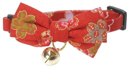 Necoichi Japonský kimonový motýlek Cotton Breakaway Cat Collar