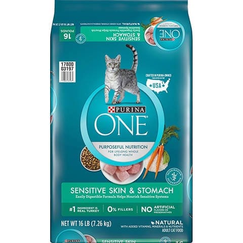 Suché krmivo pro kočky Purina ONE pro citlivou pokožku a žaludek