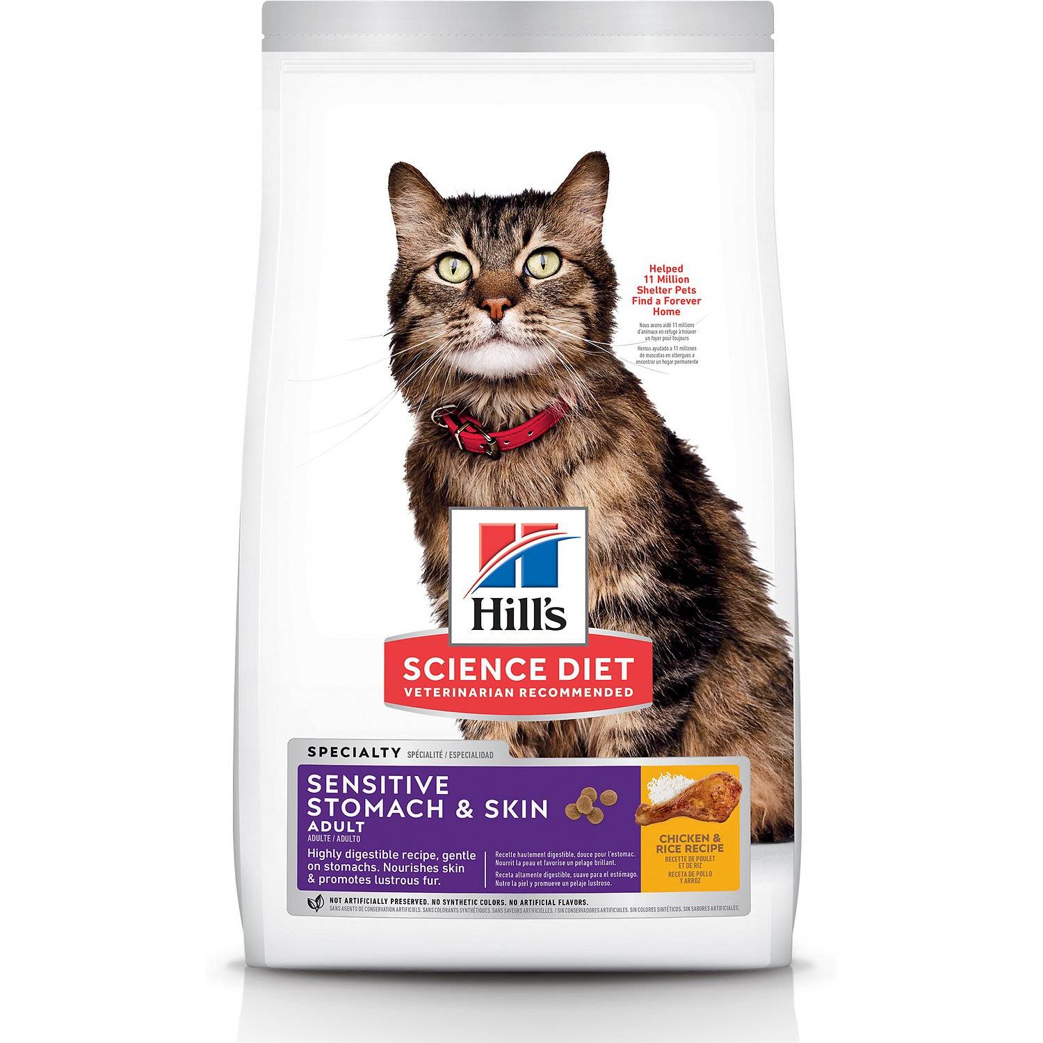 Hill’s Science Diet suché krmivo pro kočky pro citlivé žaludek a kůži (1)