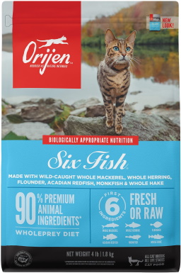 Suché krmivo pro kočky bez obilovin ORIJEN Six Fish