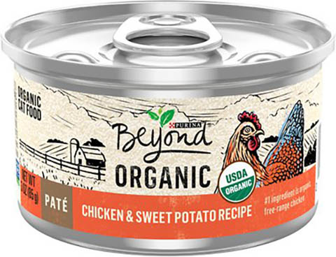 Purina Beyond Bio kuře a sladké brambory s vysokým obsahem bílkovin Recept na vlhké krmivo pro kočky