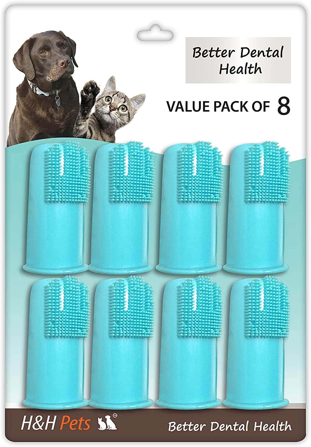 H&H Pets Standardní zubní kartáček pro psy a kočky 8 balení