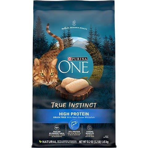 Purina ONE True Instinct Natural bez obilovin se suchým krmivem pro kočky Ocean Whitefish