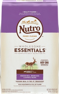 7 Nutro Wholesome Essentials pro dospělé zvěřina, hnědá rýže a ovesné vločky Recept na suché krmivo pro psy