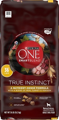 1Purina ONE SmartBlend True Instinct se skutečným krocanem a zvěřinou pro dospělé suché krmivo pro psy