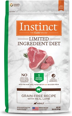 8 Instinct Limited Ingredient Diet Recept bez obilovin se skutečným jehněčím lyofilizovaným syrovým obaleným suchým krmivem pro psy