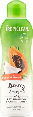 8TropiClean Luxury 2v1 šampon a kondicionér pro domácí mazlíčky z papáji a kokosu
