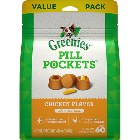 Greenies kapsičky na pilulky Psí pamlsky s příchutí kuřete