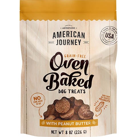 American Journey Recept na arašídové máslo Bezobilné pečené křupavé sušenky pro psy v troubě