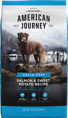 Recept na losos a sladké brambory American Journey Suché krmivo pro psy bez obilovin