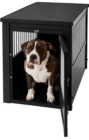 Přepravka pro psy New Age Pet ecoFLEX s jednodveřovým nábytkem a stolkem
