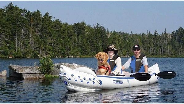 Tandemkajak mit Hund