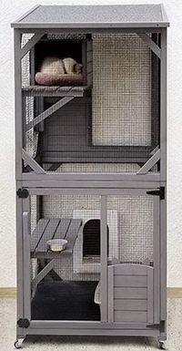 GUTINNEEN Katzenhaus Außengehege auf Rädern