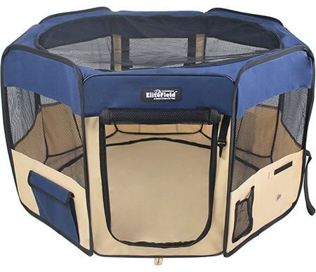 EliteField 2-türiger Laufstall für Hunde und Katzen mit weichen Seiten