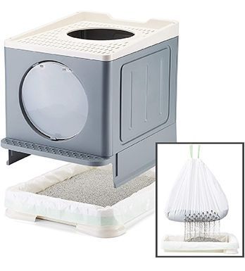 Suhaco Geschlossene, faltbare Anti-Splash-Katzentoilette