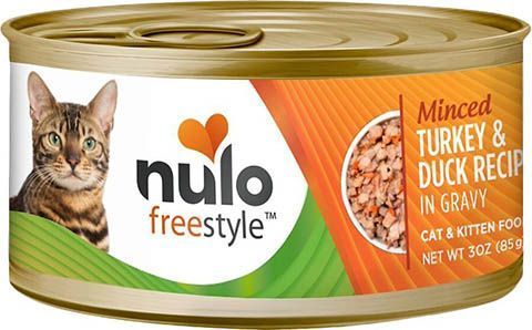 Nulo Freestyle hakket kalkun og and i sovs, kornfri dåsemad til katte og killinger