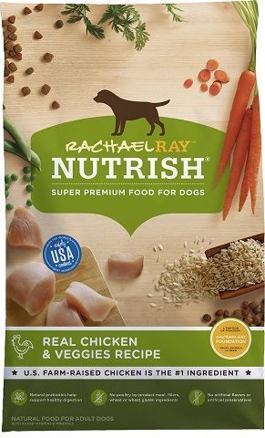 Rachael Ray Nutrish Naturlig kylling og grøntsager opskrift på tør hundefoder
