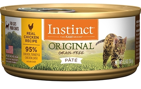 Instinct Originální bezobilná paštika Recept na pravé kuře v mokrých konzervách pro kočky